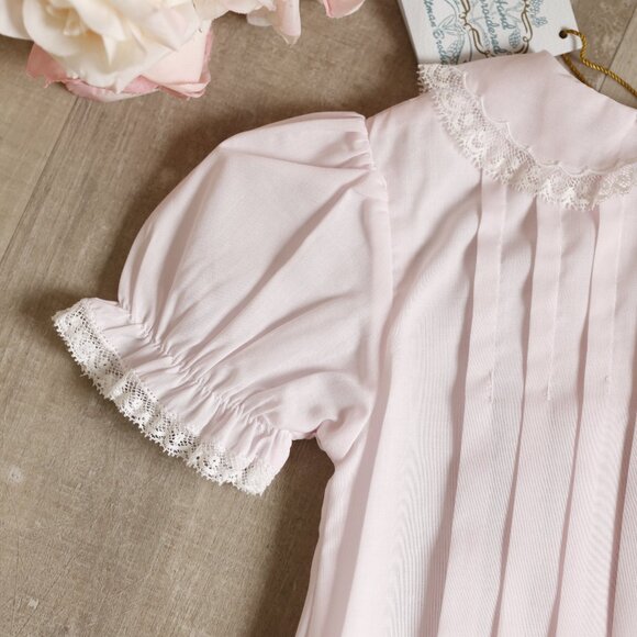 GORGEOUS Feltman Brothers Pink Romper Bubble Heirloom Lace Embroidery NWT - Picture 7 of 7